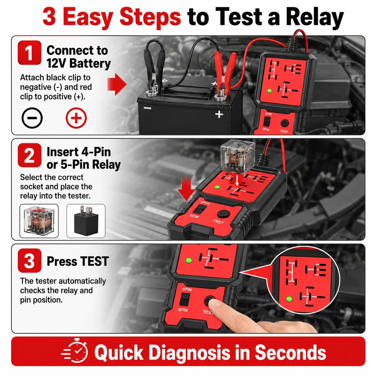 12V Automotive Relay Tester
