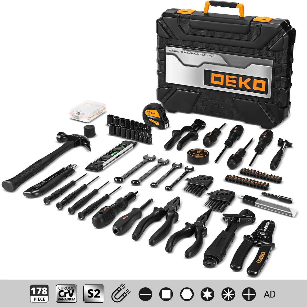 DEKO 178-Piece Mechanic Tool Kit